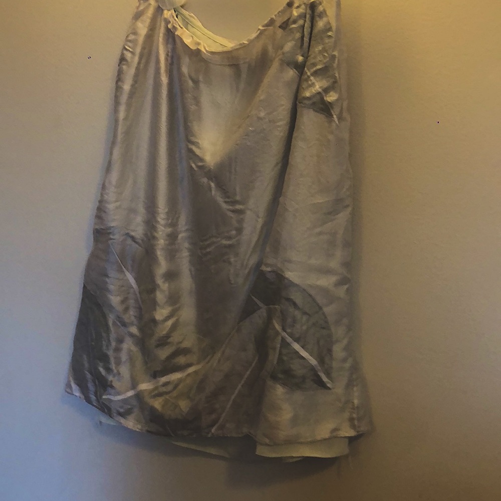 Mint green silk skirt
